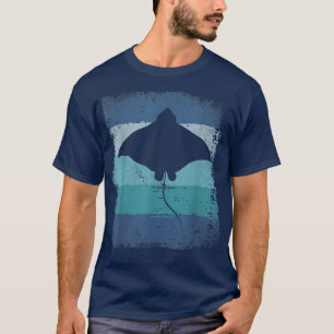 Ocean Animal Scuba Diving Stingray Retro Manta Ray T-Shirt
