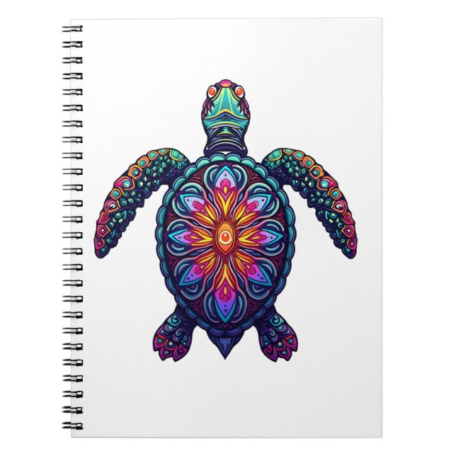 Ocean Animal Tie Dye Tribal Sea Animal Maori Turtl Notebook (Front)