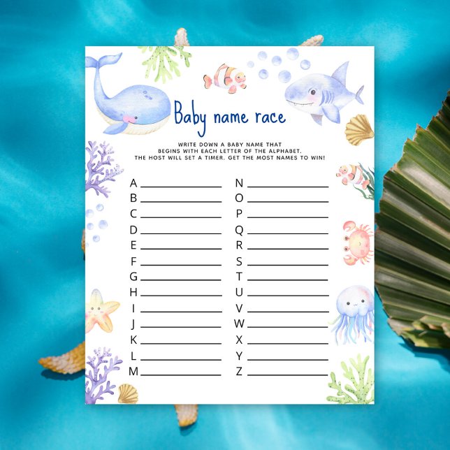 Ocean animal Under the sea Baby name race game (Creator Uploaded)