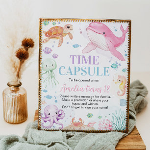 Ocean Animal Under the Sea Birthday Time Capsule Poster