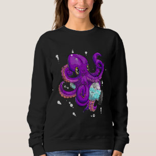 Ocean Animal Waves Aquarist Sea Squid Octopus Sweatshirt