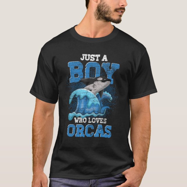 Ocean Animal Waves Killer Whale   Boys Orca T-Shirt (Front)