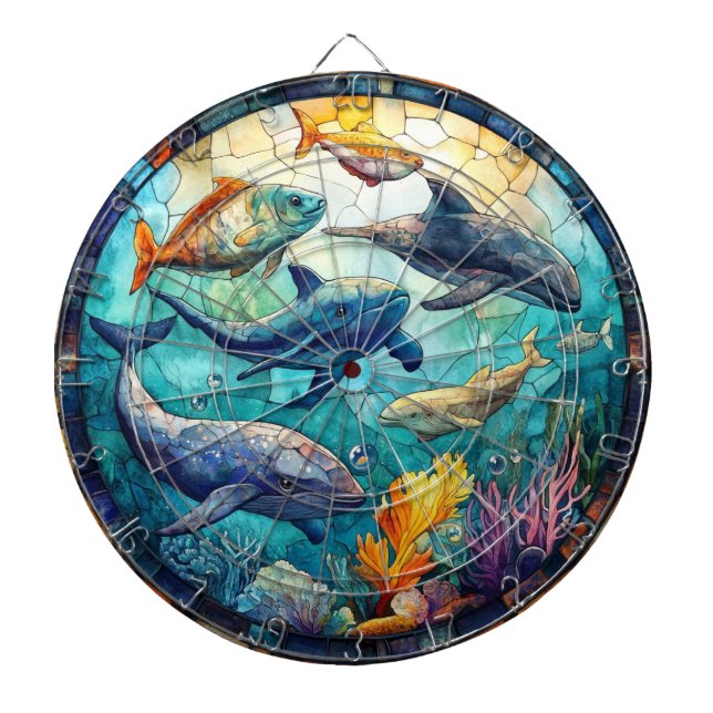 Ocean Animals Art Dartboard (Front)