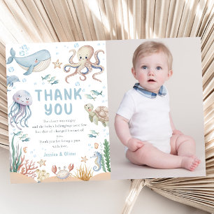 Ocean Animals Baby Shower Photo Thank You Card