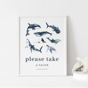 Ocean Animals Birthday Favour Sign