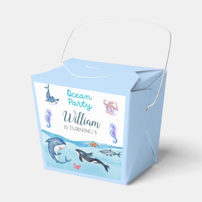 Ocean Animals Birthday Party Favour Box (Front Side)