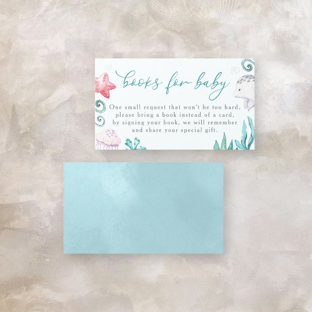 Ocean Animals Boy Baby Shower Books For Baby Enclosure Card (Creator Uploaded)
