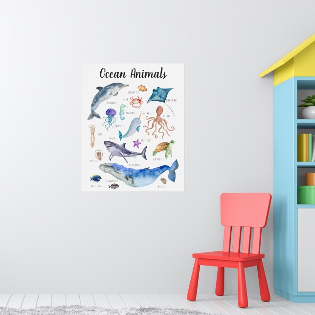 Ocean Animals | Education Learning Classroom Poster (Nursery 1)