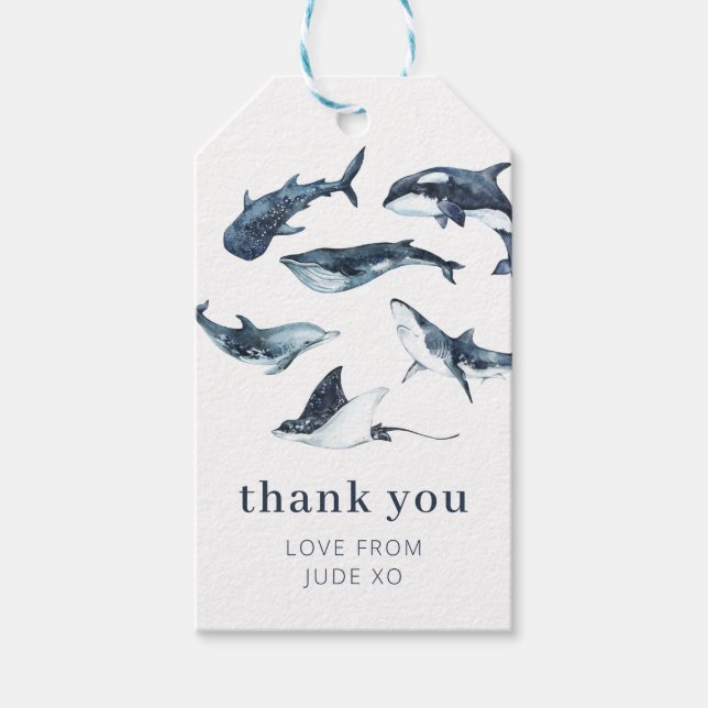 Ocean Animals Gift Tags (Front)