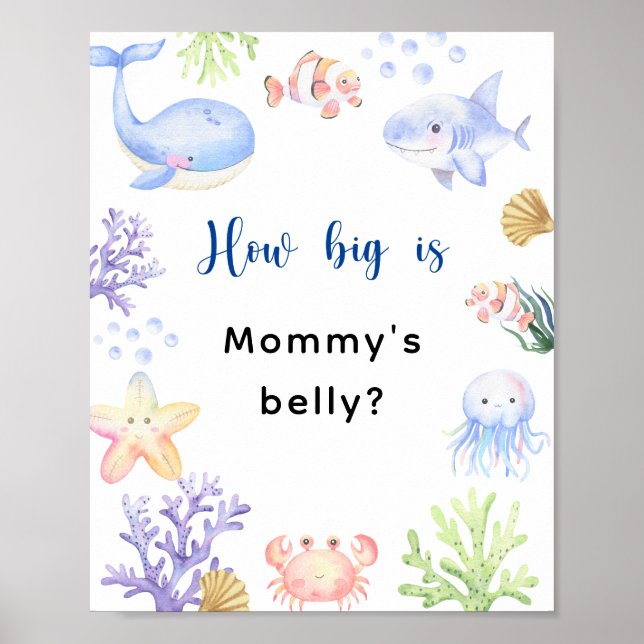 Ocean animals - How big is Mummy's belly Poster (Front)