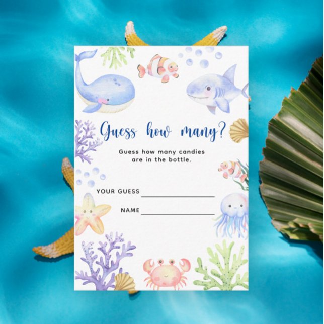 Ocean animals - how many candies in the bottle enclosure card (Creator Uploaded)