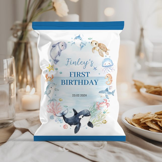 Ocean Animals Kids Birthday Chip Bag Wrapper (Creator Uploaded)