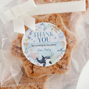 Ocean Animals Kids Under the Sea Birthday Classic Round Sticker