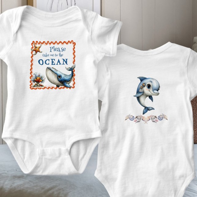 Ocean Animals Saying Beach Baby  Bodysuit (Creator Uploaded)