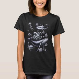 Ocean Animals Tee Shark Whale Turtle Oceanography