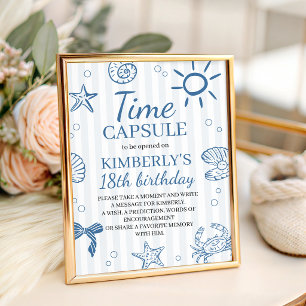 Ocean Animals Time Capsule Table Sign