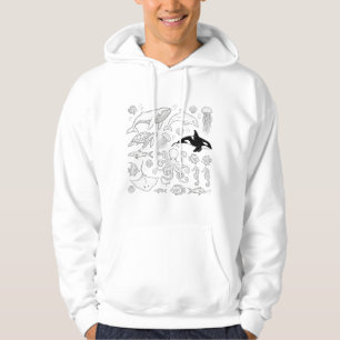 Ocean Animals Vintage Hooded Sweatsh Marine Life Hoodie