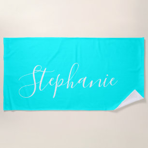 Ocean Aqua monogram yoga mat towel