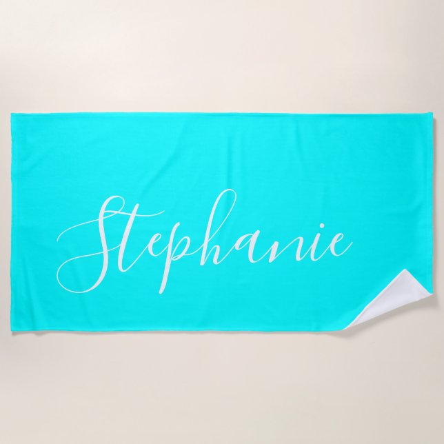 Ocean Aqua monogram yoga mat towel (Front)