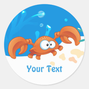 Ocean Aquatic  Cute Crab Custom Sticker