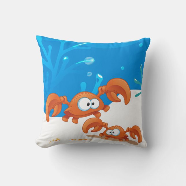 Ocean Aquatic  Cute Crab Pillow (Front)