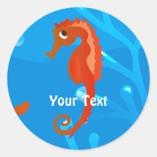 Ocean Aquatic Cute Seahorse Custom Sticker