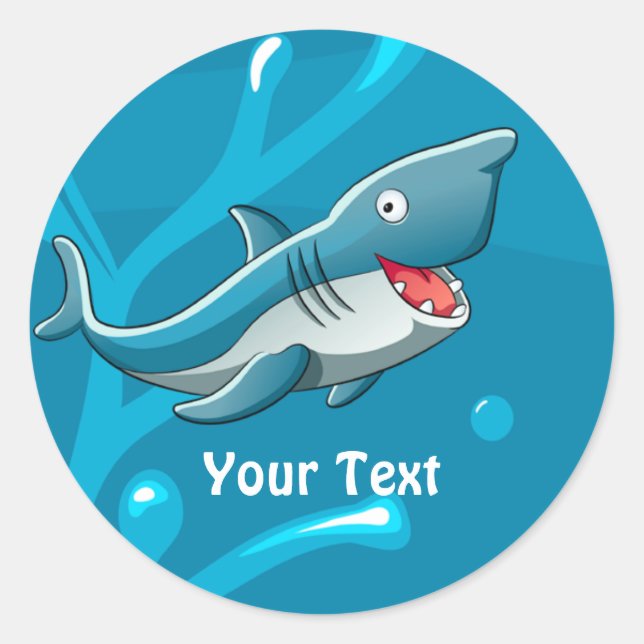 Ocean Aquatic Cute Shark Custom Sticker (Front)