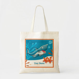Ocean Aquatic Cute Shark Fish Custom Tote Bag