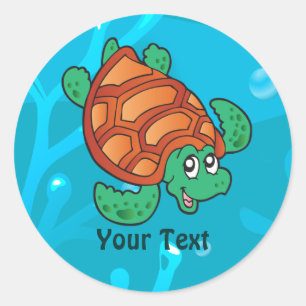 Ocean Aquatic Cute Turtle Custom Sticker