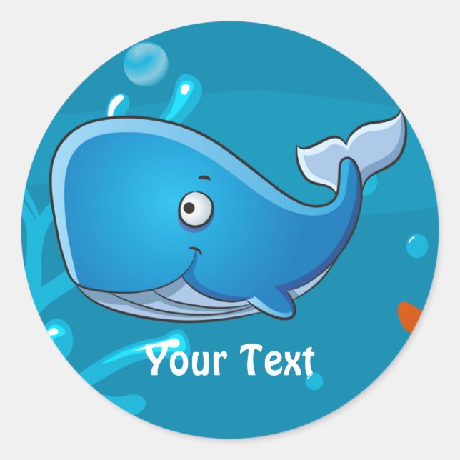 Ocean Aquatic Cute Whale Custom Sticker (Front)