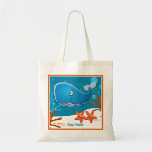 Ocean Aquatic Cute Whale Custom Tote Bag