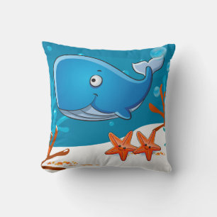 Ocean Aquatic Cute Whale Pillow