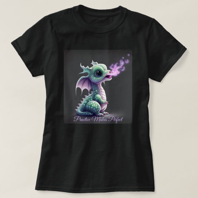 Ocean Aquatic-Mer Dragon Blowing Smoke T-Shirt (Design Front)
