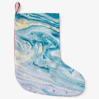 Ocean Art: Marble Agate Swirls. Small Christmas Stocking