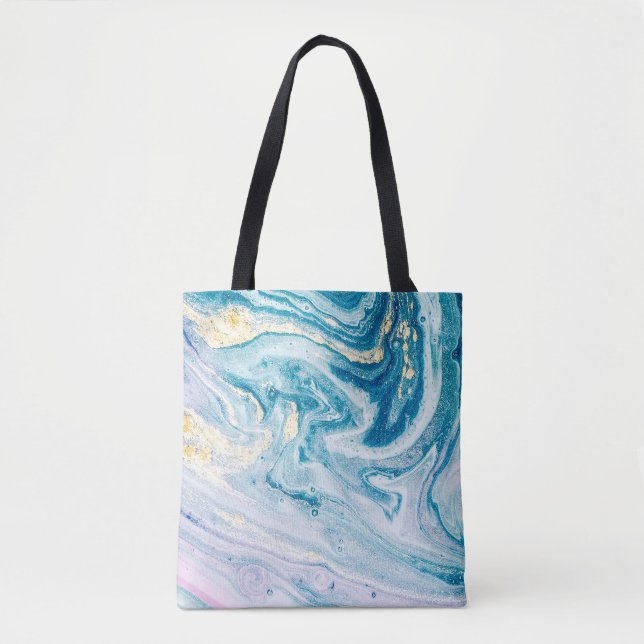 Ocean Art: Marble Agate Swirls. Tote Bag (Front)