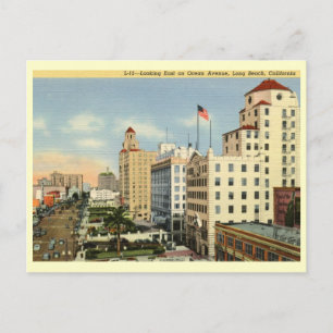 Ocean Ave., Long Beach, California Vintage Postcard