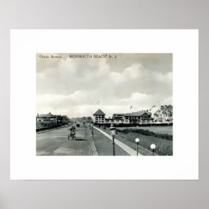 Ocean Ave, Monmouth Beach NJ Vintage Poster