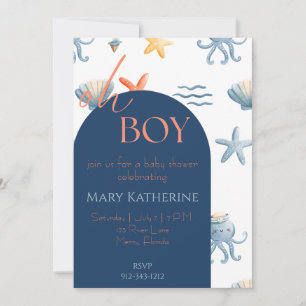Ocean Baby Boy Shower invitation