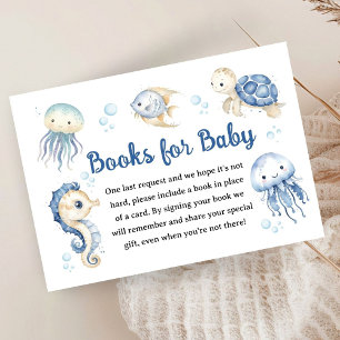 Ocean Baby Shower Boy Blue Books For Baby Enclo Enclosure Card
