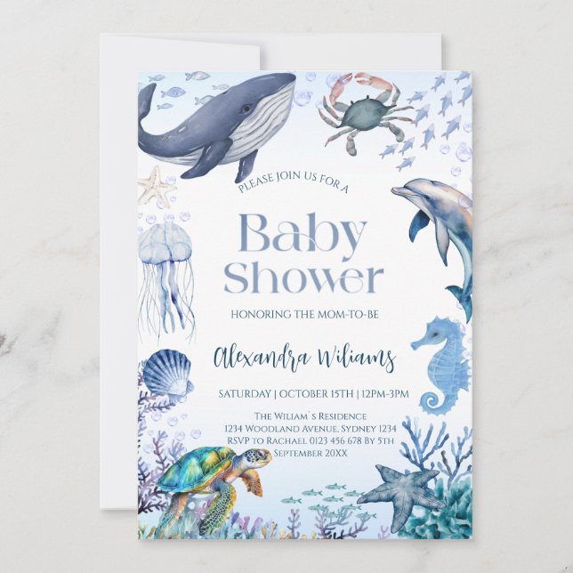 Ocean Baby Shower Party Invitation (Front)