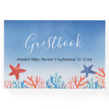 Ocean Baby Shower Watercolor Starfish Corals