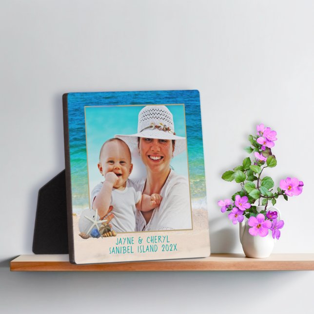 Ocean Background Seashells Standing Photo Frame (Creator Uploaded)