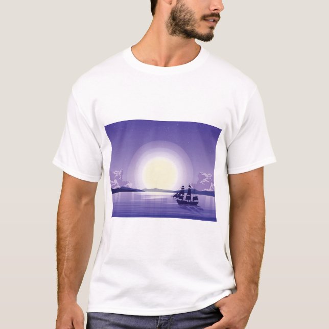 Ocean Background T-Shirt (Front)