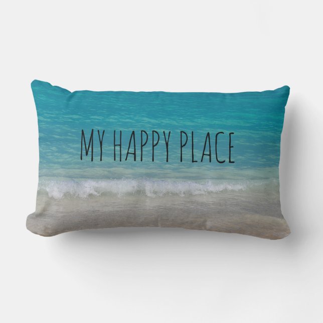 ocean Bahama beach with turquoise water Lumbar Cushion (Front)