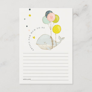 Ocean Balloon Whale Advice For Mum Baby Shower Enclosure Card