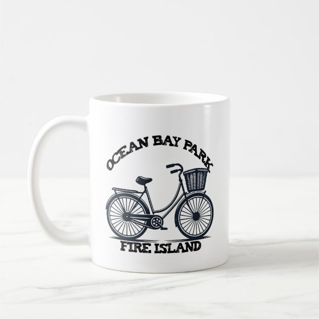 OCEAN BAY PARK Fire Island bike summer beach mom Coffee Mug (Left)
