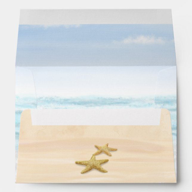 Ocean, Beach and Starfish Envelope (Back (Bottom))