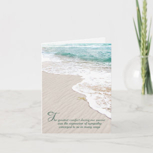 Ocean Beach and Starfish Sympathy Thank You  Card