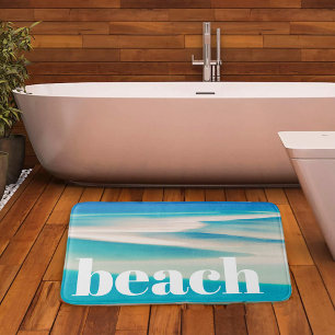 Ocean Beach Bath Mat Coastal Sea-Inspired 
