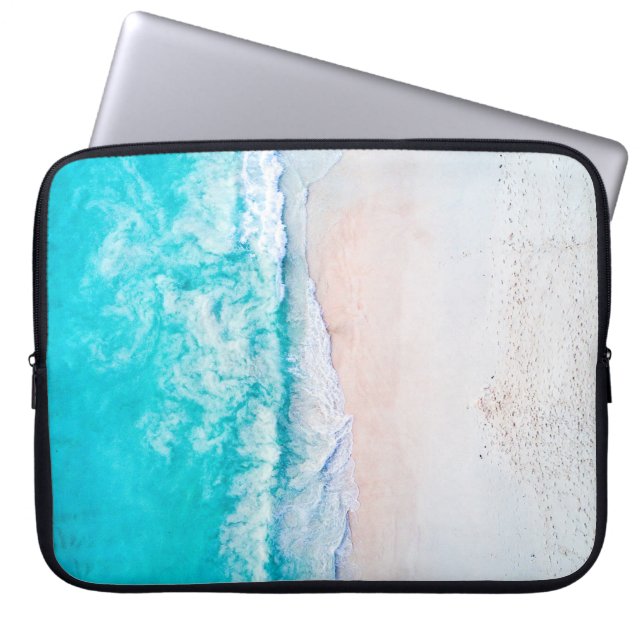 Ocean beach, beautiful landscape, travel theme. laptop sleeve (Front)